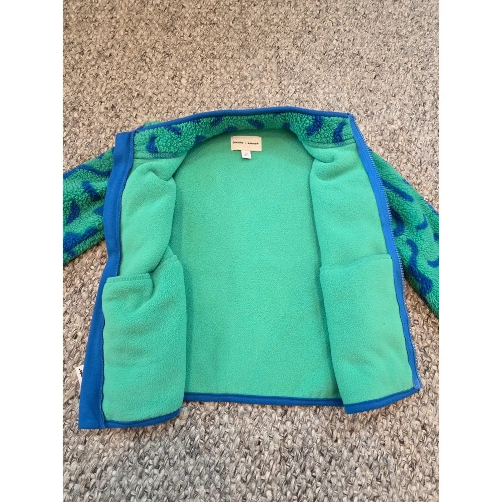 Crayola x Kohl's Full-Zip High Pile Fleece Jacket Green Blue Kids Boys 5T